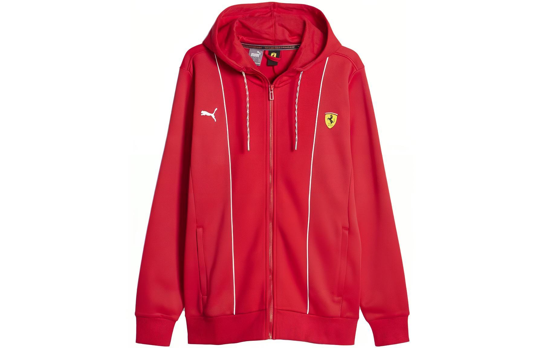 Puma Scuderia Ferrari Race Hooded Track Jacket Red Long Sleeve Casual 620942-02