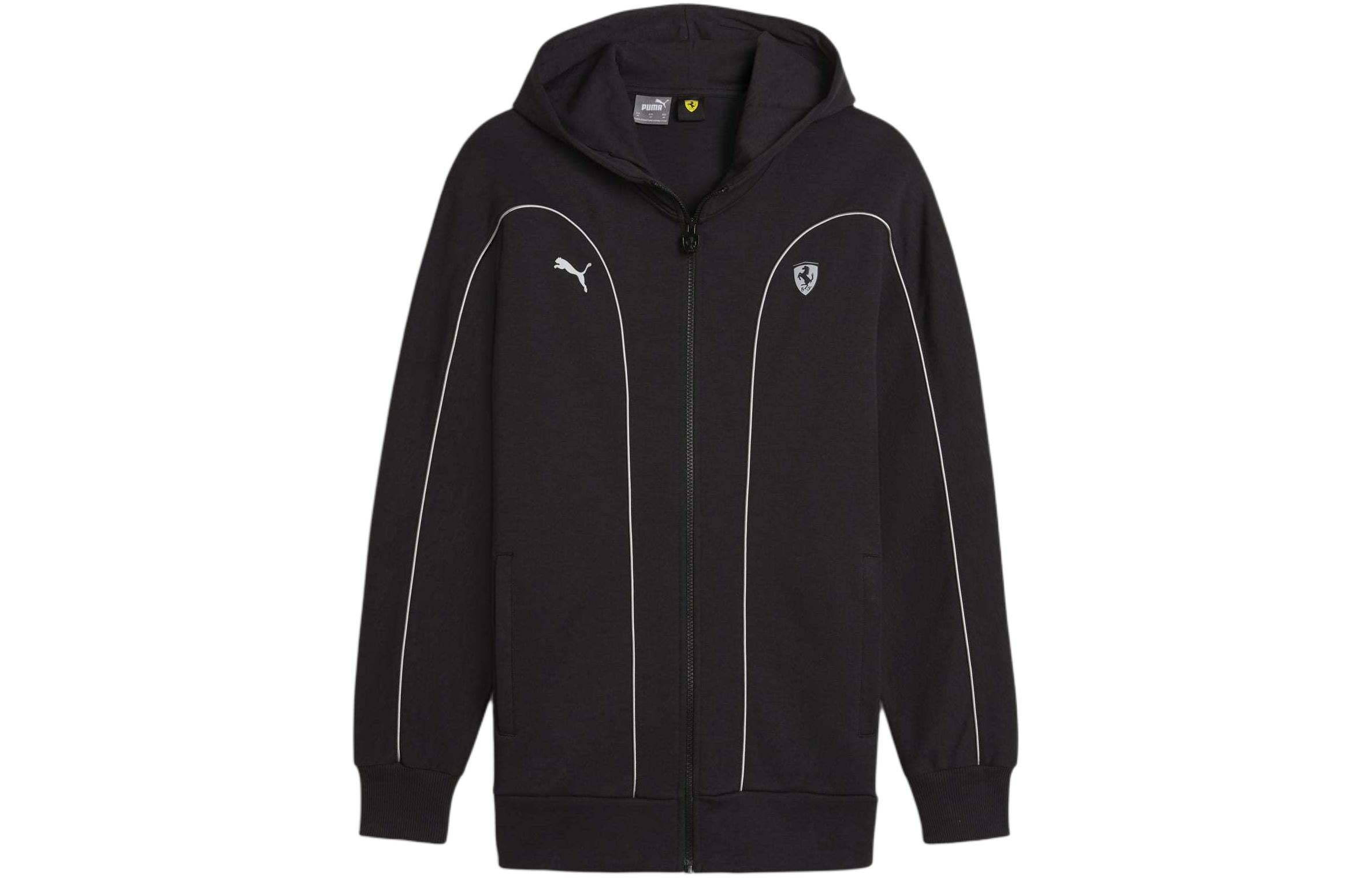 Puma Scuderia Ferrari Small Logo Black Hooded Sports Jacket 623824-01