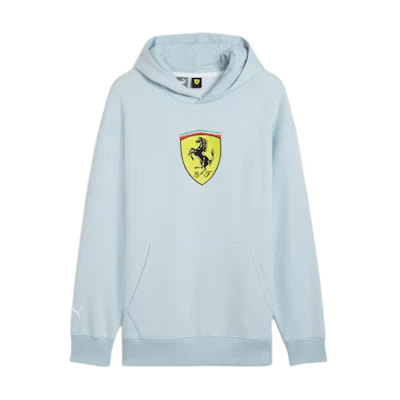 Puma Scuderia Ferrari SS24 Big Shield Hoodie Frost Gray Stylish Comfort 627054-06