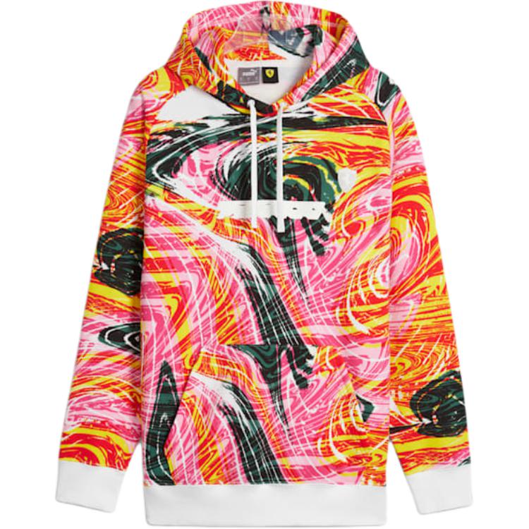 Puma Scuderia Ferrari SS24 Full-Print Yellow Hoodie Fashion & Comfort 623786-07