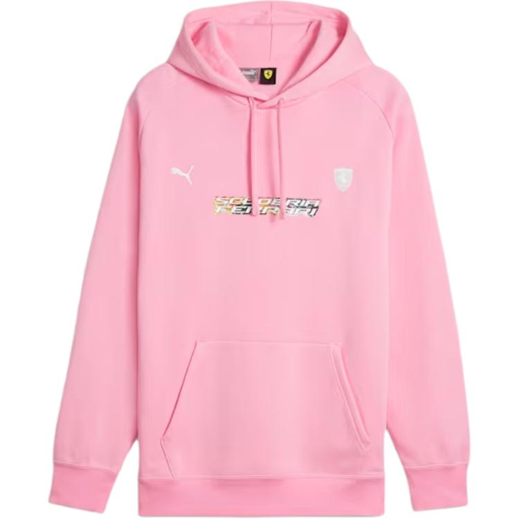 Puma Scuderia Ferrari SS24 Pink Logo Print Hoodie Fashion Long Sleeve 623786-05