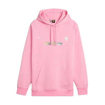 Puma Scuderia Ferrari SS24 Pink Logo Print Hoodie Fashion Long Sleeve 623786-05
