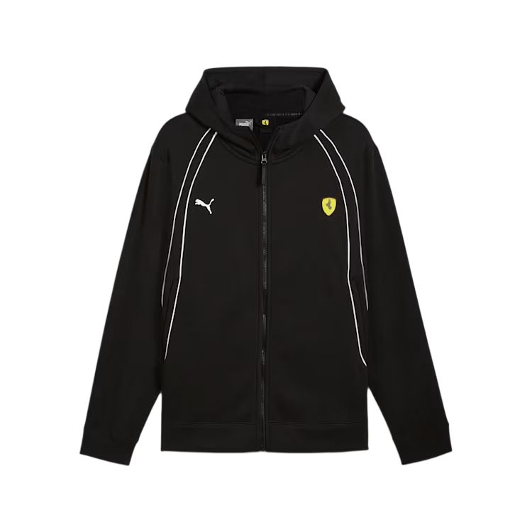 Puma Scuderia Ferrari SS24 Race Logo Hoodie Zip Jacket Black Fashion 627046-01