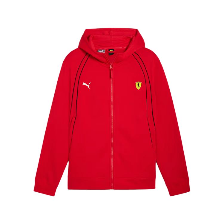 Puma Scuderia Ferrari SS24 Red Logo Hoodie Zip-Up Jacket 627046-02