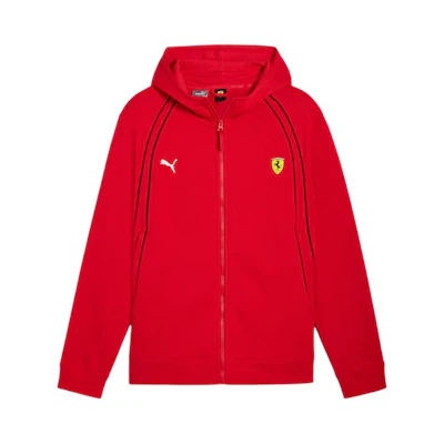 Puma Scuderia Ferrari SS24 Red Logo Hoodie Zip-Up Jacket 627046-02