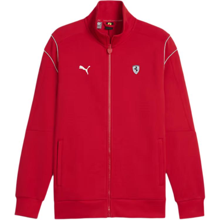 Puma Scuderia Ferrari SS24 Red Logo Stand Collar Zip-Up Jacket 623829-02