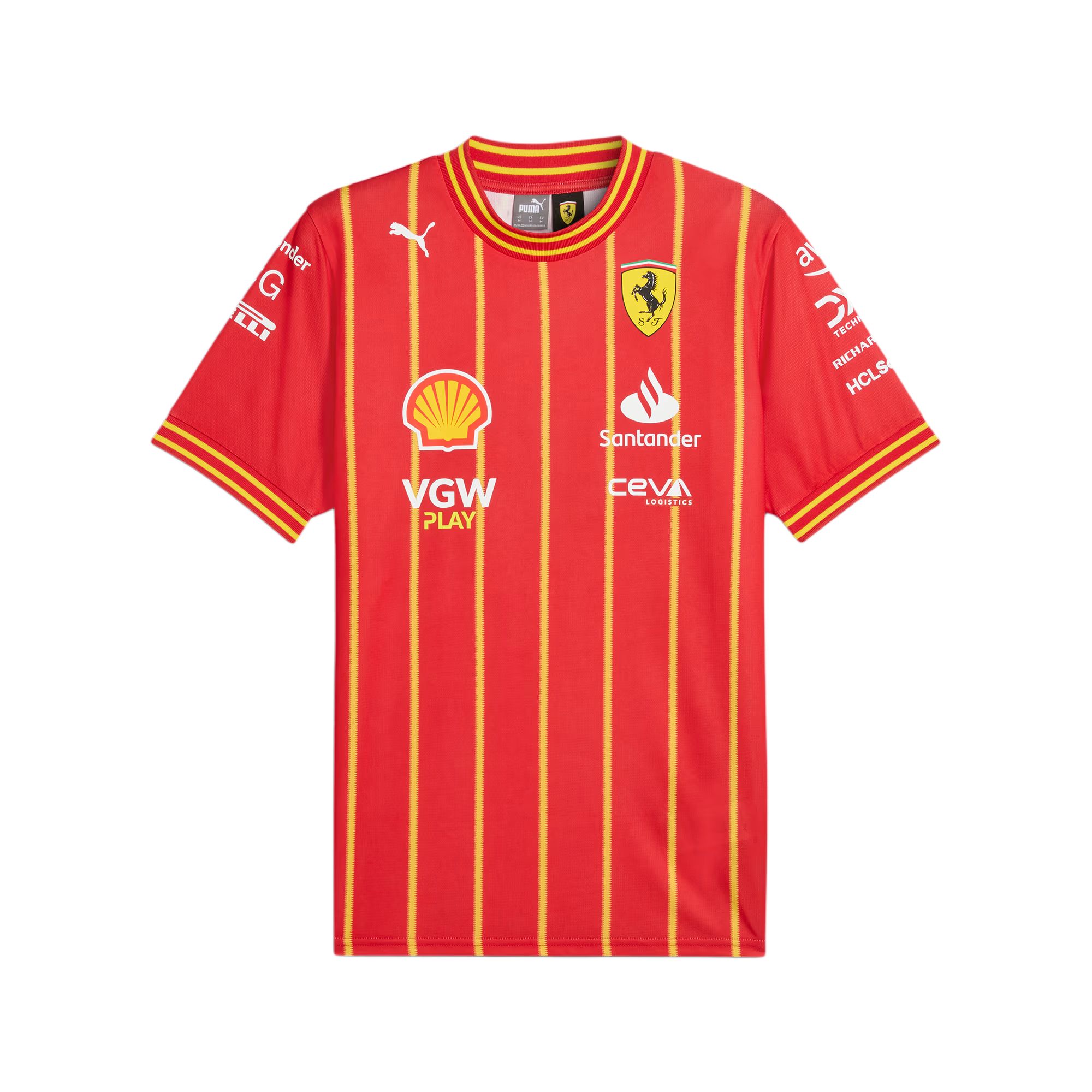 Puma Scuderia Ferrari SS24 Red Team Football Jersey Short Sleeve Trendy Tee 763608-01