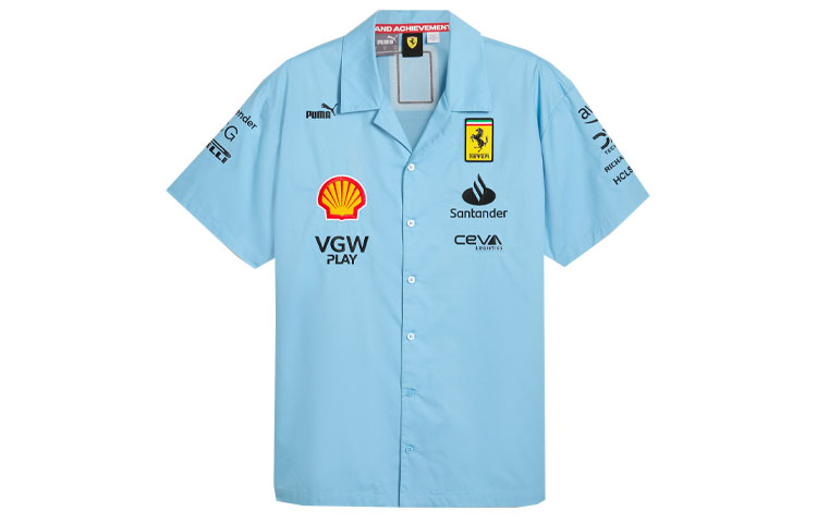 Order PUMA 法拉利車隊邁阿密藍短袖休閒襯衫 男 SS24 763849-01