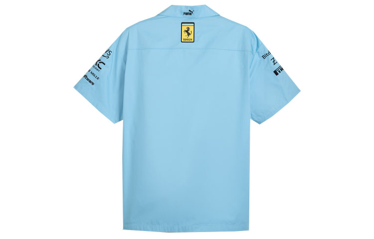 Lookbook PUMA 法拉利車隊邁阿密藍短袖休閒襯衫 男 SS24 763849-01