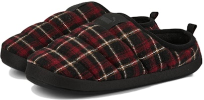 PUMA 絨布一腳蹬運動拖鞋 男女同款 黑紅 Lookbook PUMA 絨布一腳蹬運動拖鞋 男女同款 黑紅