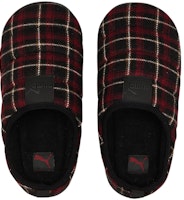PUMA 絨布一腳蹬運動拖鞋 男女同款 黑紅 Shop PUMA 絨布一腳蹬運動拖鞋 男女同款 黑紅
