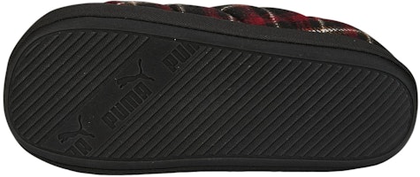 PUMA 絨布一腳蹬運動拖鞋 男女同款 黑紅 Details for PUMA 絨布一腳蹬運動拖鞋 男女同款 黑紅