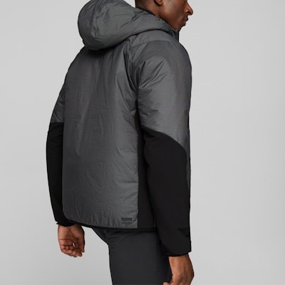 Chaqueta Running PUMA Seasons Hybrid Primaloft Gris Negro Colorblock. 524110-01 Details for Chaqueta Running PUMA Seasons Hybrid Primaloft Gris Negro Colorblock. 524110-01