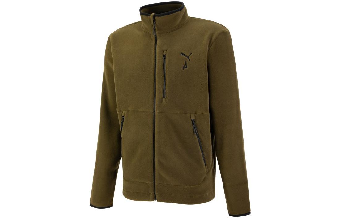 Puma SEASONS Premium Outdoor Logo Zip Jacket Men’s Deep Green 522572-62