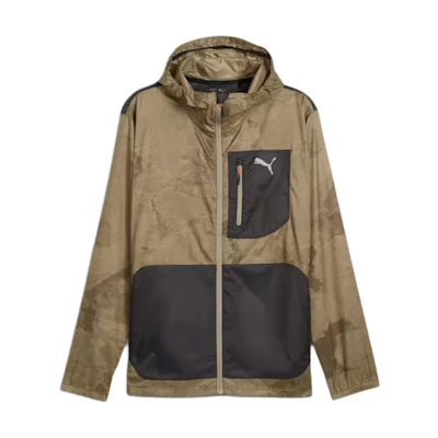 Puma SEASONS Waterproof Windbreaker Full-Zip Jacket Brown/Yellow 525831-67