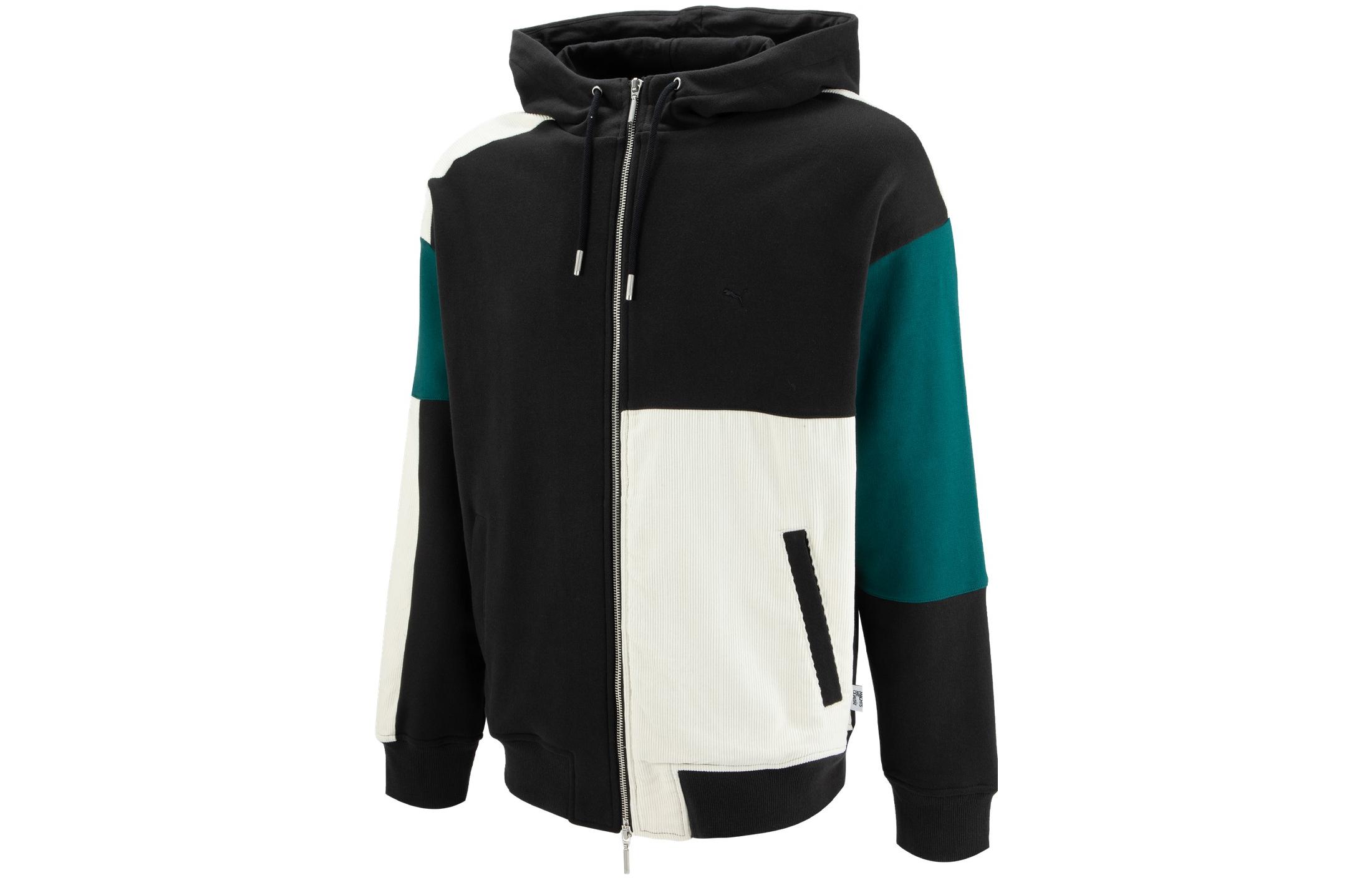 Puma Select MMQ Patchwork Zip Hoodie Jacket Unisex Black 539582-01