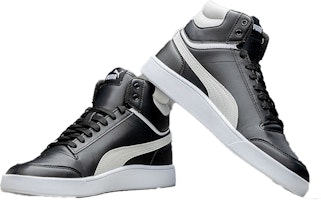 푸마 셔플 미드 WTR '블랙 화이트 팀 골드' 385551-02 Lookbook 푸마 셔플 미드 WTR '블랙 화이트 팀 골드' 385551-02