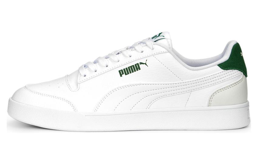 Puma Shuffle White Green Low-Top Sneakers - Cushioned & Durable. 309668-25