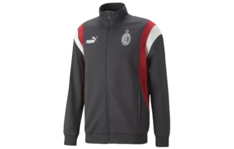 Puma Slim-Fit High Neck Jacket with Logo Print in Black/Red 769341-06