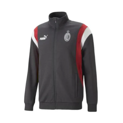 Puma Slim-Fit High Neck Jacket with Logo Print in Black/Red 769341-06