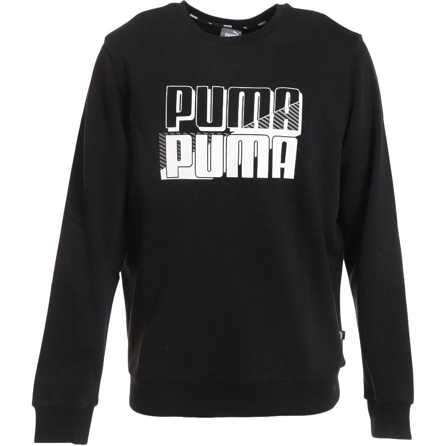 Puma Slim Fit Pullover Sweatshirt with Letter Print - Black 672509-01