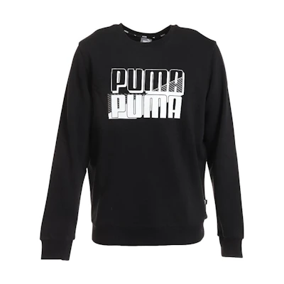 Puma Slim Fit Pullover Sweatshirt with Letter Print - Black 672509-01