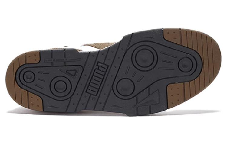 Shop PUMA 舒適百搭 潮流 防滑耐磨 中筒 生活休閒鞋 男女同款 白棕色