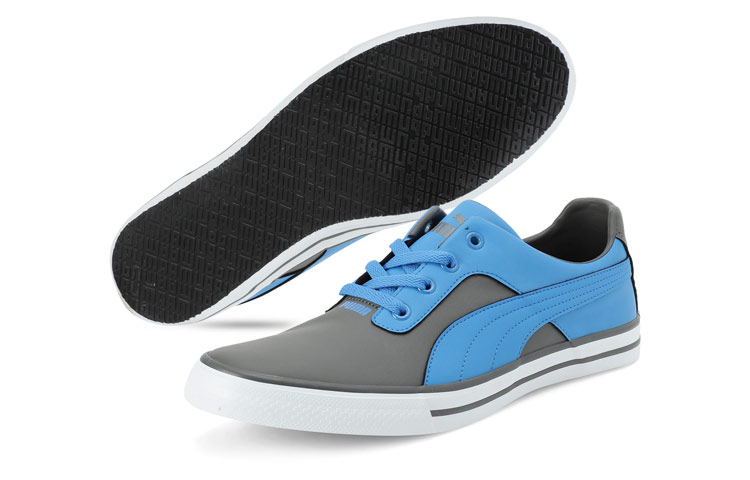 Lookbook Puma Slyde Knit MU IDP 復古百搭 低筒休閒板鞋 灰藍拼色
