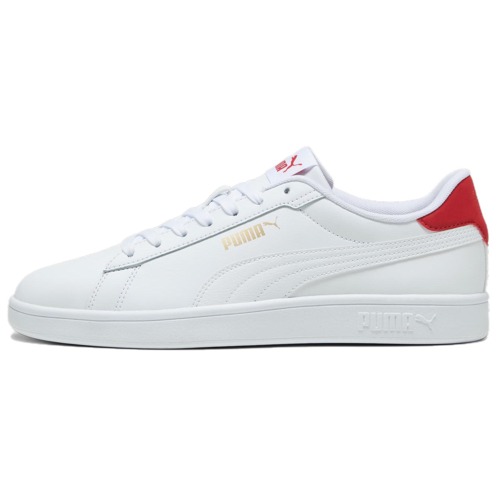 Puma Smash 3.0 Low-Top Casual Shoes White/Red 390987-17