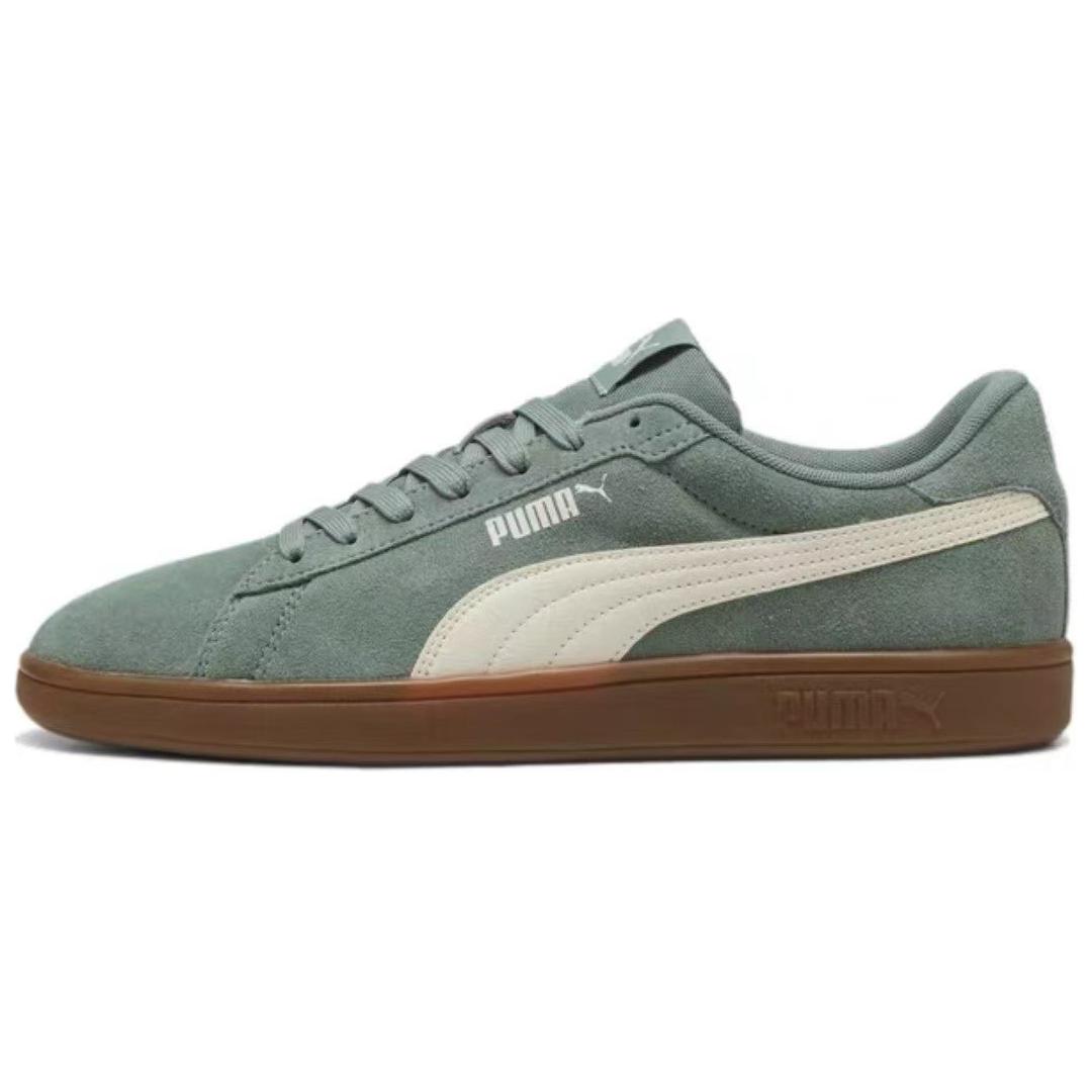 Puma Smash 3.0 Low-Top Sneakers Green/White/Brown Casual Slip-Resistant. 390984-25