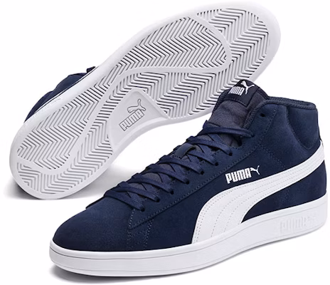 Puma Smash v2 Mid Mid Tops Casual Skateboarding Shoes Unisex Blue White 366923-04 Purchase Puma Smash v2 Mid Mid Tops Casual Skateboarding Shoes Unisex Blue White 366923-04