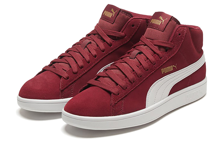 Lookbook PUMA Smash 耐磨 中筒 板鞋 男女鞋 紅白