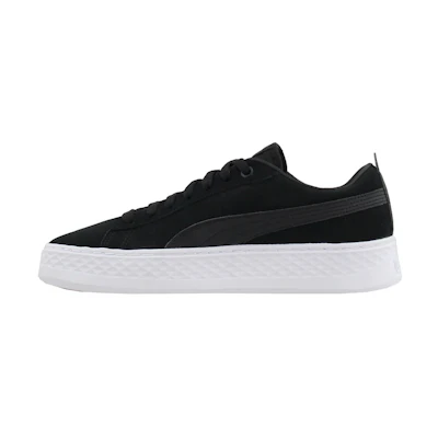 Puma Smash Platform Suede Casual Board Shoes Black/White