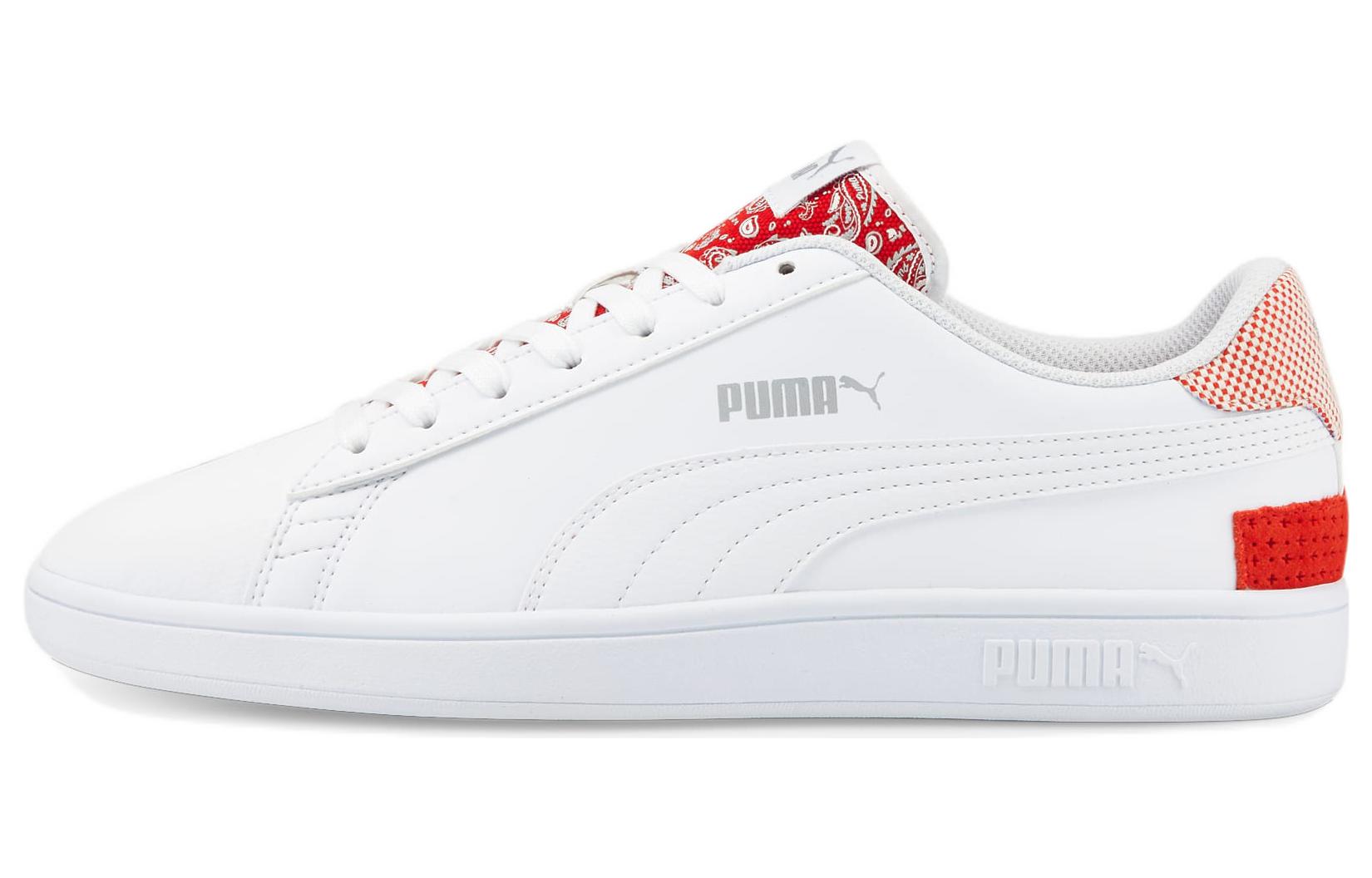 Buy Puma Smash v2 拼接休閒板鞋 白紅色