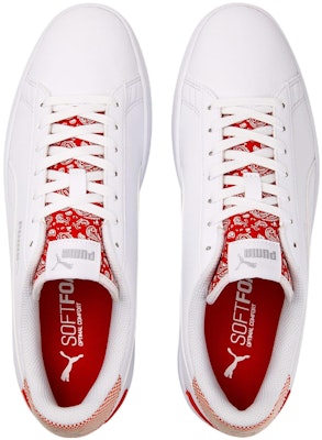 Puma Smash v2 拼接休閒板鞋 白紅色 Lookbook Puma Smash v2 拼接休閒板鞋 白紅色