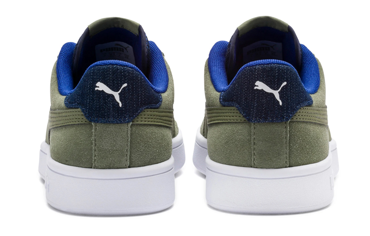 Shop Puma Smash V2 牛仔布 休閒板鞋 綠