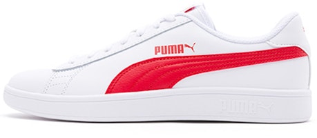 Puma Smash V2 L White Red Unisex 'White Red' 365215-09 Puma Smash V2 L White Red Unisex 'White Red' 365215-09