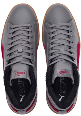 彪马Smash v2冬季加绒中帮灰红配色 367338-04 Lookbook 彪马Smash v2冬季加绒中帮灰红配色 367338-04