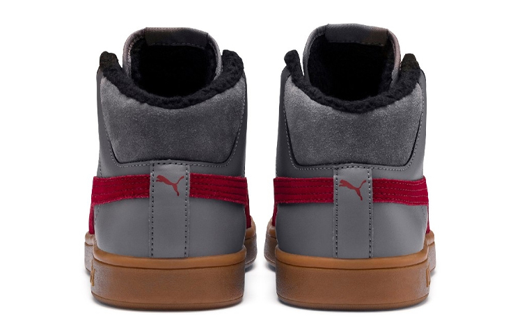 Shop 彪马Smash v2冬季加绒中帮灰红配色 367338-04