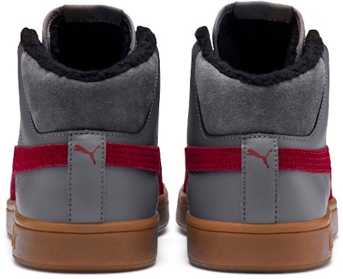 彪马Smash v2冬季加绒中帮灰红配色 367338-04 Shop 彪马Smash v2冬季加绒中帮灰红配色 367338-04