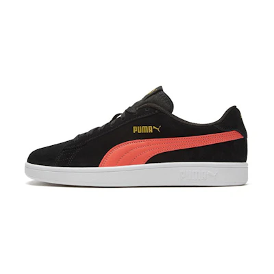 Puma Smash V2 Retro Casual Skateboarding Shoes Unisex Black coral red