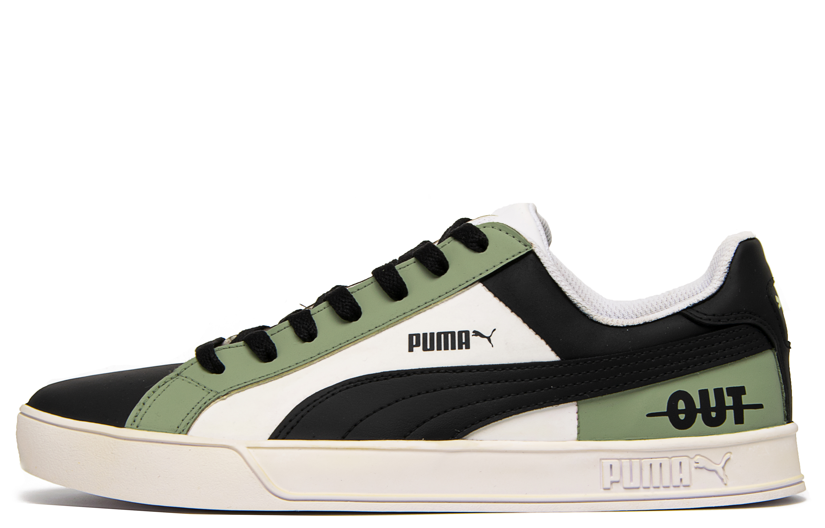 Puma Smash Vulc Olive AWG Retro Low-Top Sneakers Black Green Outdoor Casual 359622-05 (Team300-Reverse Olive)