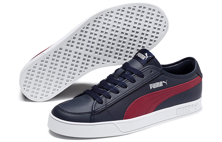 Lookbook PUMA Smash Vulc v2 低幫 板鞋 男女同款 藍紅