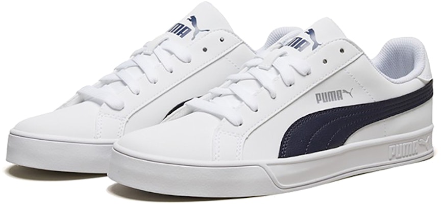 PUMA Smash Vulc 輕便防滑 低筒 滑板鞋 男女同款 白藍 Lookbook PUMA Smash Vulc 輕便防滑 低筒 滑板鞋 男女同款 白藍