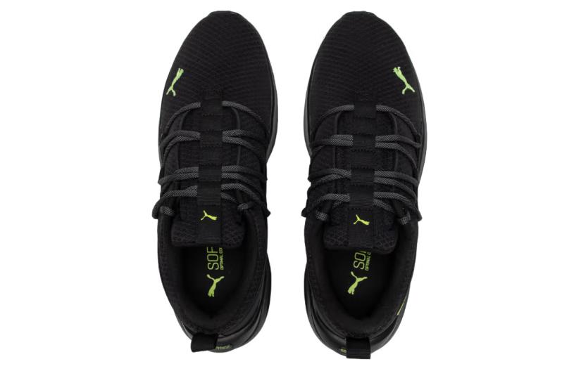 Details for PUMA Softride 男款運動戶外舒適網布耐磨透氣減震輕便低幫休閒跑步鞋 黑綠
