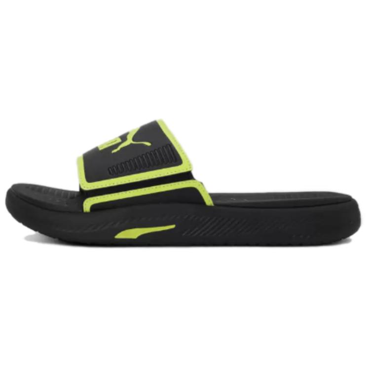 Puma Softride Sandal Black Green Comfort Slides 382111-20
