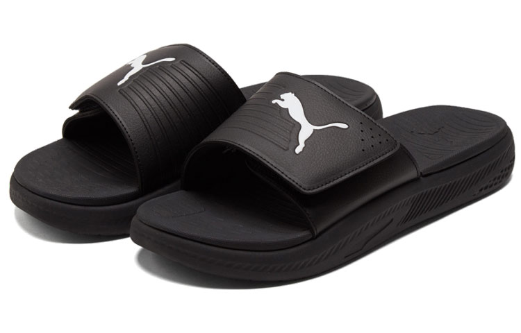 Shop Puma Softride 拖鞋 '黑白' 382112-01