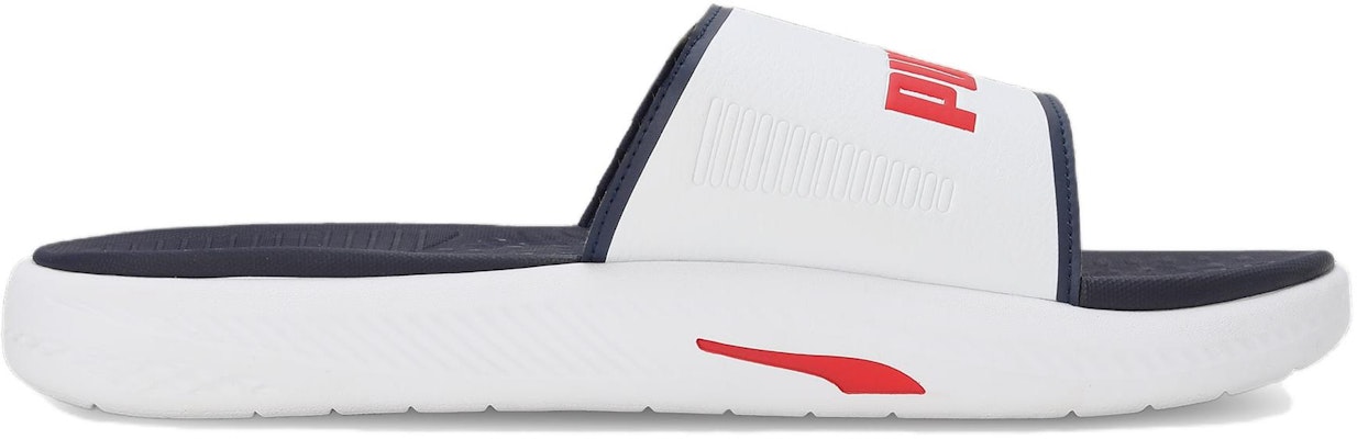 푸마 소프트라이드 슬라이드 (블루/화이트/레드) 382111-18 Order 푸마 소프트라이드 슬라이드 (블루/화이트/레드) 382111-18