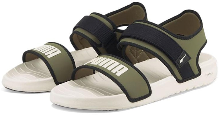 푸마 소프트라이드 슬라이드 '화이트 다크 그린 모스' 375104-09 Lookbook 푸마 소프트라이드 슬라이드 '화이트 다크 그린 모스' 375104-09