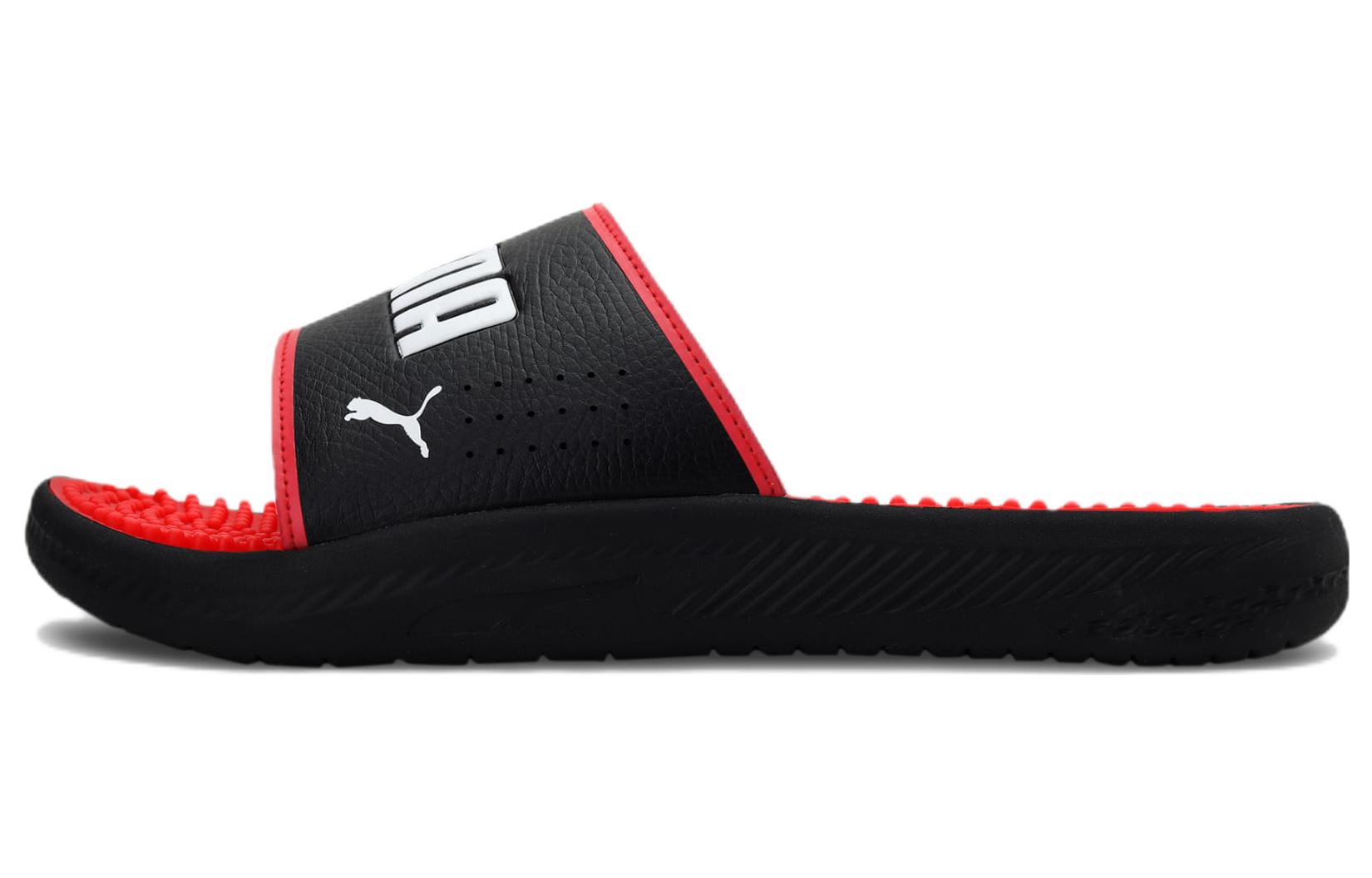 Puma Softride Slide Massage 'Black White High Risk Red' 383062-03